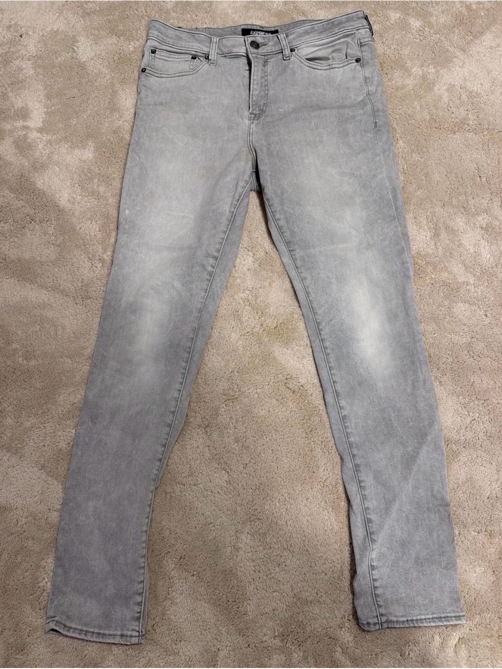 Express Mens Skinny Jeans in Light Gray 33x32